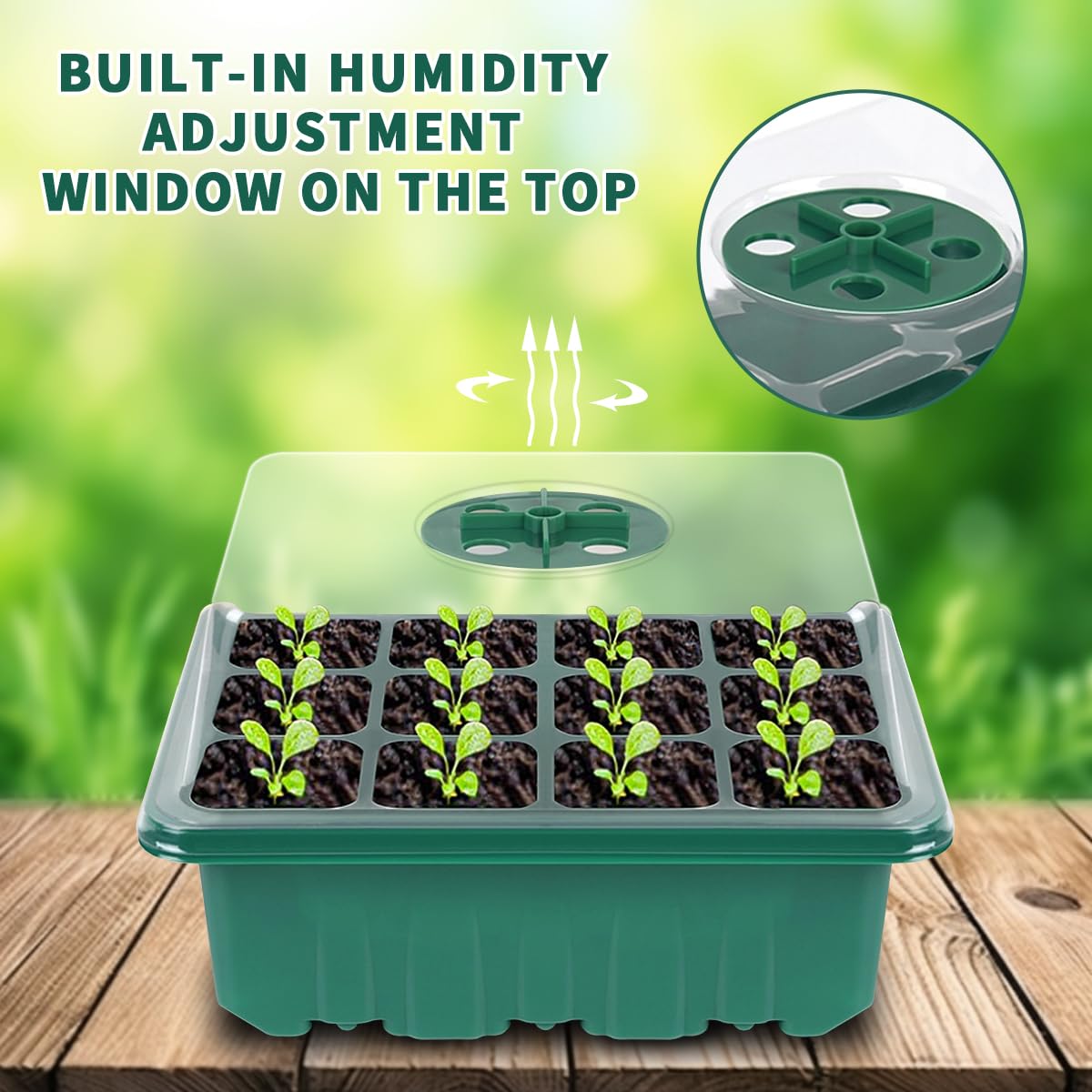 GYTF Seedling Starter Trays with Heating Mat, 6 Pack 72-Cell Plant Starting Kit with Humidity Dome for Small Mini Greenhouse Germination Seeds Growing Starting