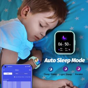 Butele Kids Smart Watch Girls Boys, Smart Watch for Kids Game Smart Watch Gifts for 4-16 Years Old with Sleep Mode 20 Sports Modes 5 Games Pedometer Birthday Gift for Boys Girls (A-Green)