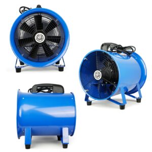 520W/12inches Utility Blower,3350 r/min High Velocity Low Noise Portable Ventilator Exhaust Fan with 33ft PVC Flexible Duct Hose, Heavy Duty Cylinder Fan for Home,Workplace Fume Exhaust & Ventilation