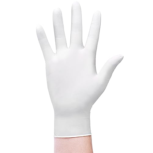 SwiftGrip Disposable Nitrile Exam Gloves, 3-mil, Small, Box of 50, White Nitrile Gloves Disposable Latex Free for Medical, Cleaning, Cooking & Esthetician, Food-Safe, Powder-Free, Non-Sterile