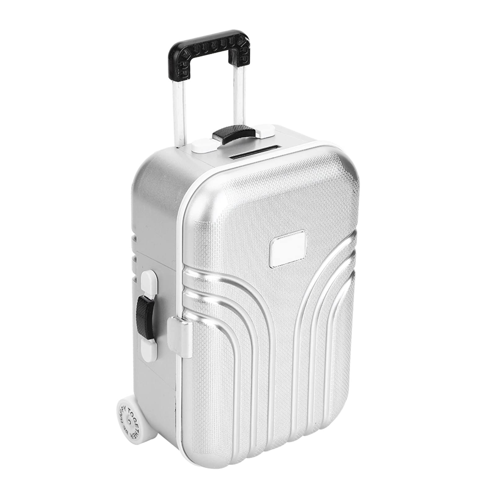 JTLB Baby Suitcase Toy Cute Plastic Rolling Suitcase Mini Luggage Box (Silver)