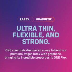 ONE® Flex™ Condoms︱Condoms Made with Graphene, The World's Thinnest & Strongest Material︱Ultra Thin, Flexible, Strong︱Nontoxic, Vegan, Non-GMO︱Pleasure-Enhancing Next Generation Condoms | 10 Count