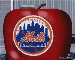 new york mets 16" x 20" photo print - designed and signed by artist maz adams - limited edition 25 - autographed mlb photos