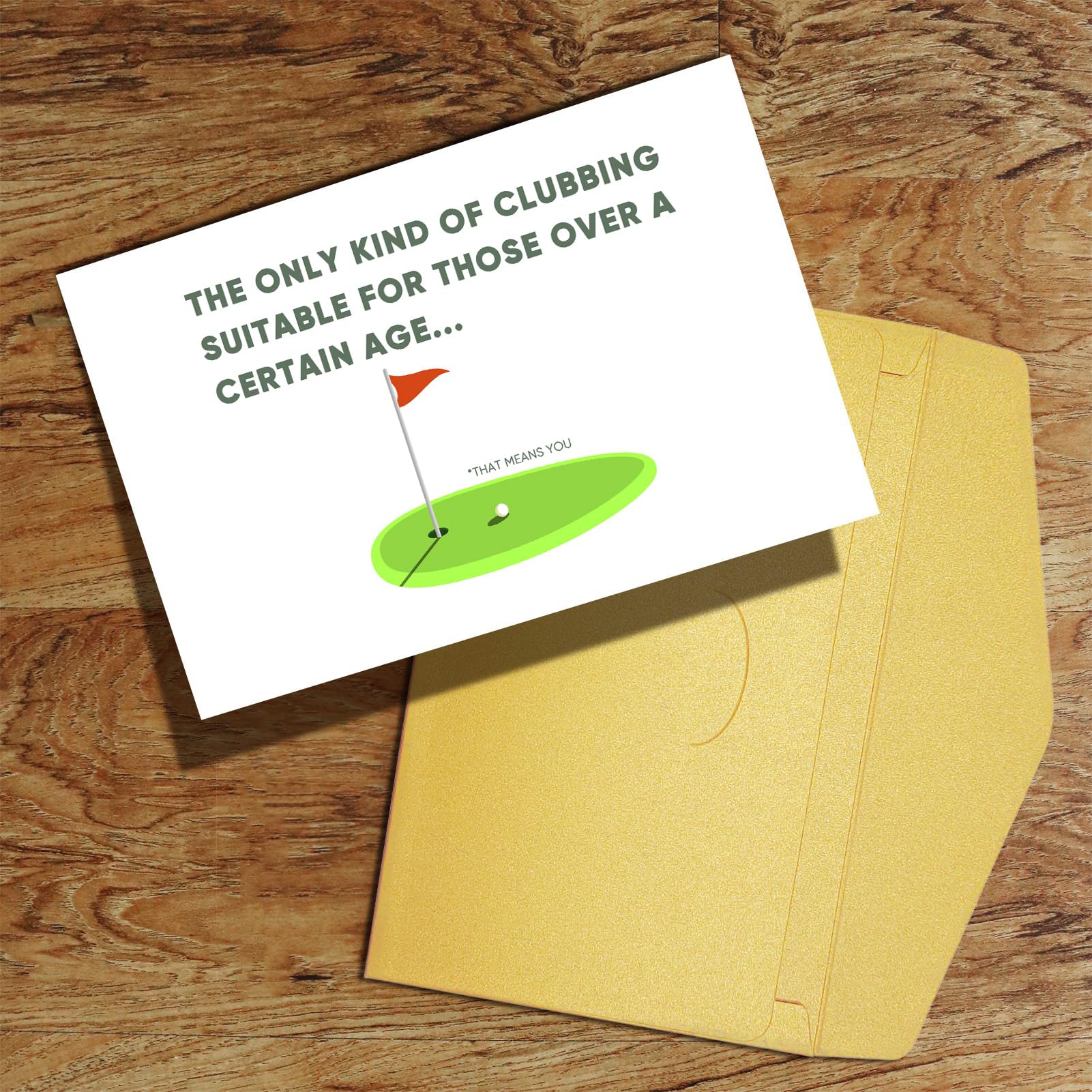 Qiliji Funny Golf Birthday Card for Husband Dad Granddad, Happy Birthday Card for Aged Golfers, Clubbing Suitable For Those Over A Certain Age