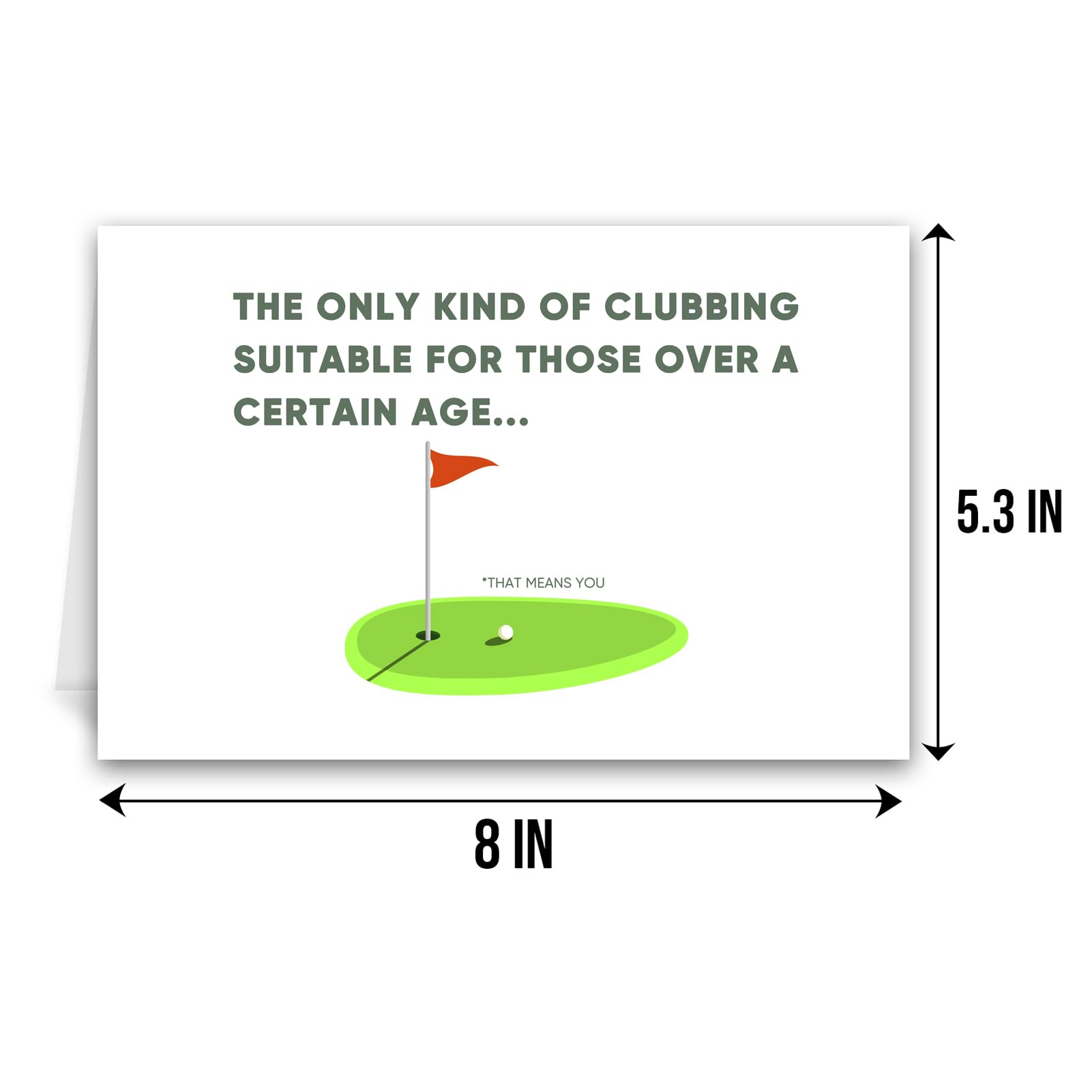 Qiliji Funny Golf Birthday Card for Husband Dad Granddad, Happy Birthday Card for Aged Golfers, Clubbing Suitable For Those Over A Certain Age