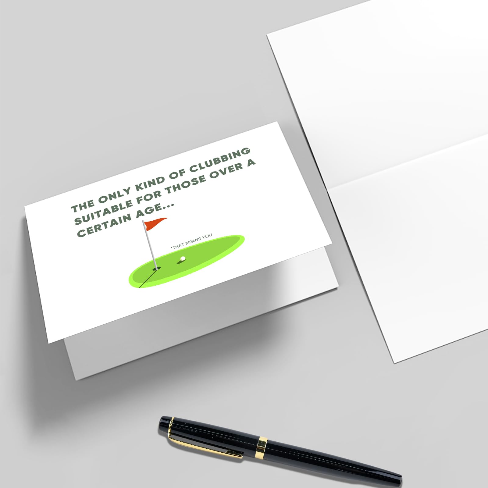 Qiliji Funny Golf Birthday Card for Husband Dad Granddad, Happy Birthday Card for Aged Golfers, Clubbing Suitable For Those Over A Certain Age