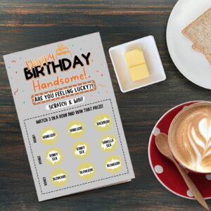 Qiliji Funny Birthday Card for Him, Naughty Scratch Off Birthday Card for Husband Boyfriend Fiance, Rude Birthday Card, Scratch & Match 3 In A Row And Win That Prize