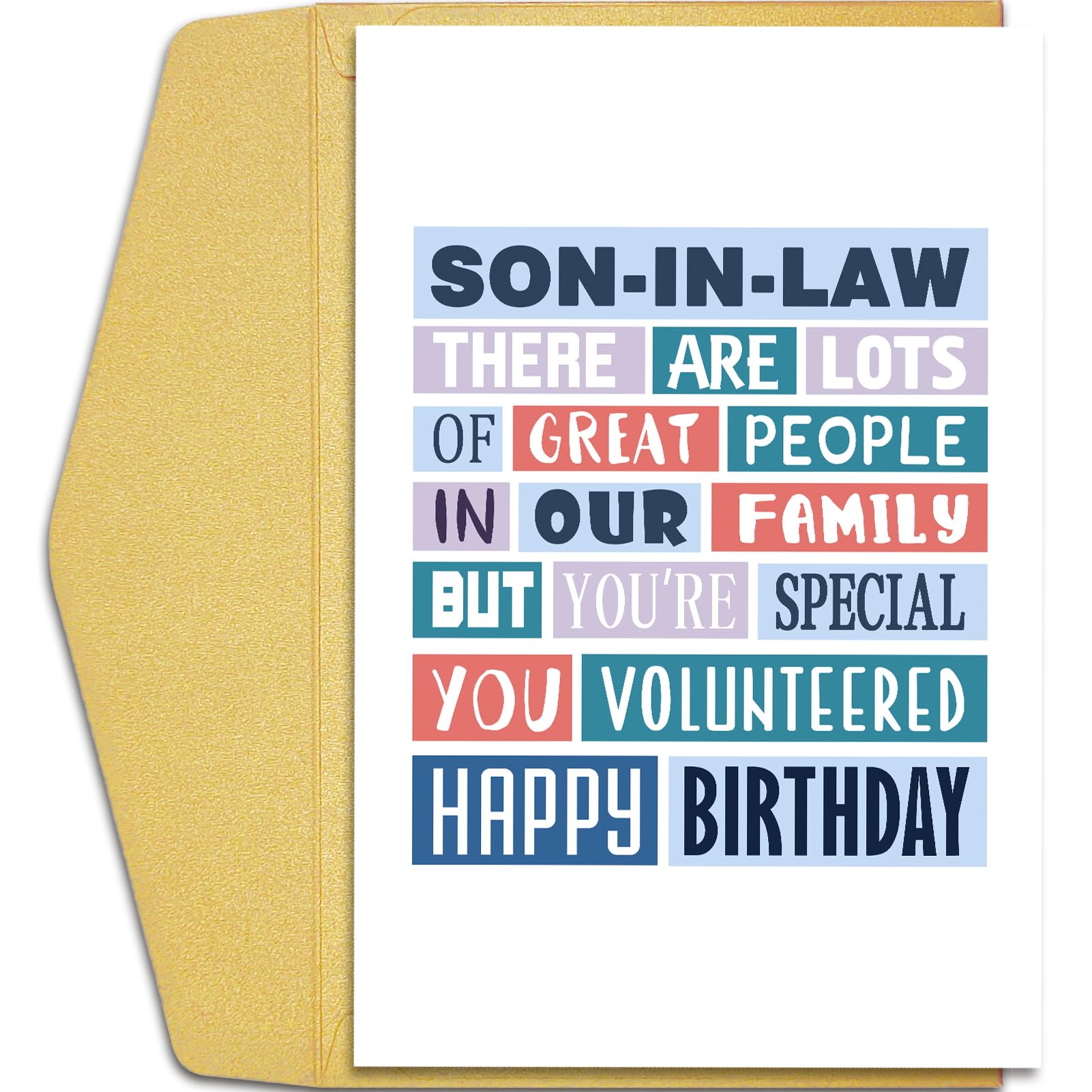 Qiliji Funny Son-In-Law Birthday Card, Happy Birthday Card for Son In Law, Bday Gift for Son In Law, You Are Special You Volunteered To Be In Our Family