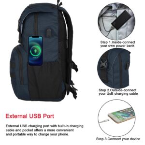 Travel Laptop Canvas Backpack Business Anti Theft Slim Durable with USB Charging Port, Water Resistant College School Computer Bag Gifts for Men & Women Fits 15.6 Inch Notebook