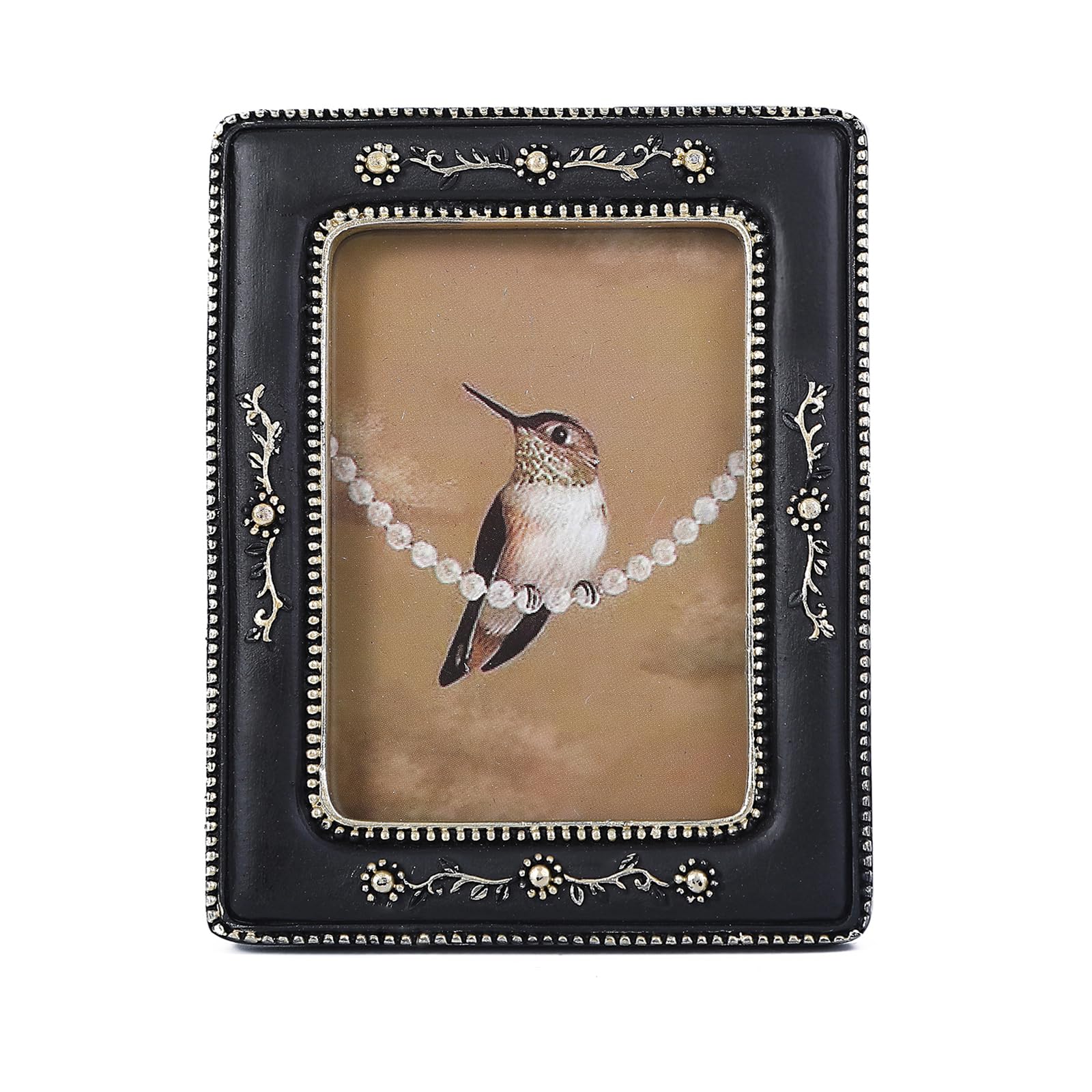 SIKOO Vintage Picture Frames 2.5x3.5 Picture Frame Wallet Size Picture Frames Small Picture Frame Antique Mini Picture Frames Black and Gold