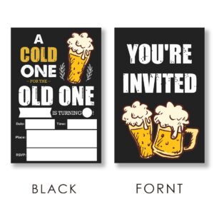 EUDOSI Cheers Birthday Party Invitations Supplies Fill-In Set of 20 with Envelopes Adult Birthday Bash Invites Cards, Double Sided