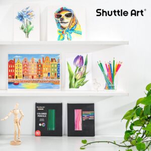 Shuttle Art 80 Regular Colored Pencils, Colored Pencils for Adult Coloring, Soft Core Color Pencils, Coloring Pencils for Adults Kids Artists Beginners Drawing Coloring Sketching