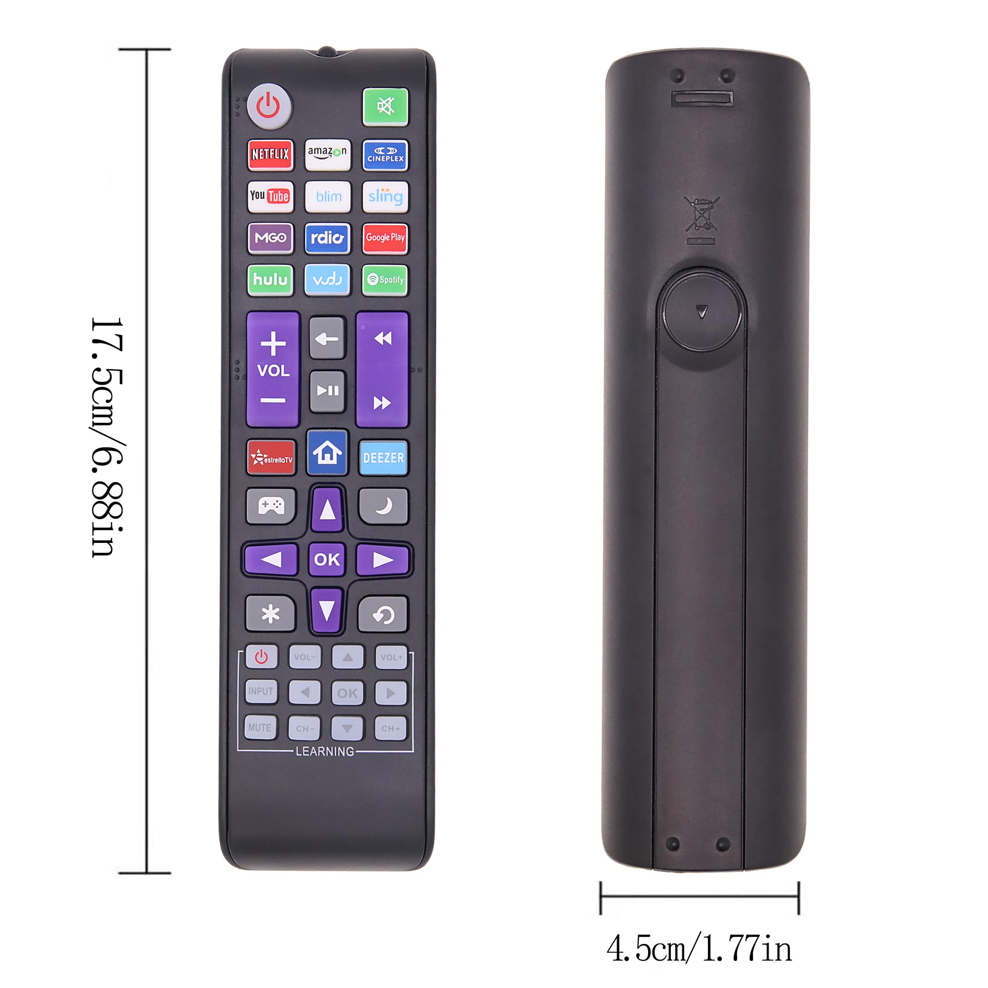 Replacement Remote Control for Roku TV, Compatible for TCL Roku/Hisense Roku/Onn Roku/Sharp Roku/Element Roku/Philips Roku Series Smart TVs (Not for Roku Stick and Box)