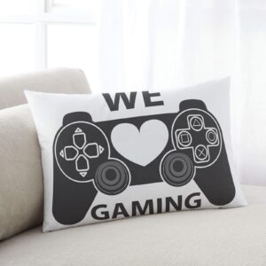 Pillow Covers 20x36 Inch - King WE Gaming Gray Gamepad Continuous Joystick Soft Brushed Microfiber Pillowcases with Hidden Zipper Closure Bed Pillow Shams for Bedroom Sofa Car