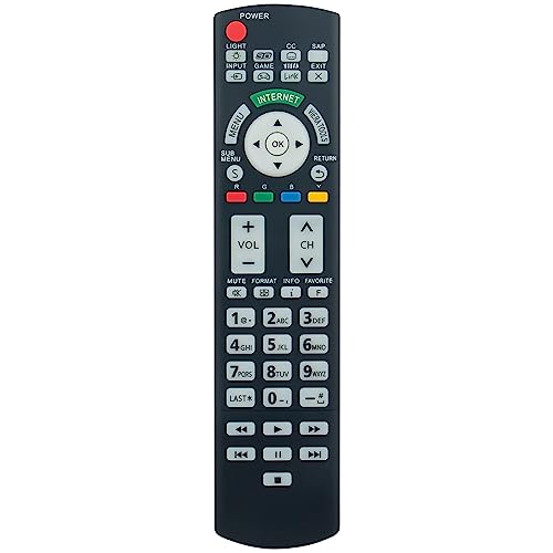 N2QAYB000571 Remote Commander Replacement compatible with Panasonic Viera Plasma TV LCD HDTV TC-65PST34 TC-L32DT30 TC-L37DT30 TC-P42ST30 TC-P46ST30 TC-P50GT30 TC-P50ST30 TC-P55GT30 TC-P55ST30