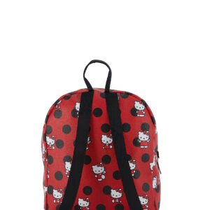 Fast Forward Hello Kitty Allover Leather Backpack - Girls, Boys, Teens, Adults - Officially Licensed Hello Kitty Faux Leather 14 Inch Backpack (Red)