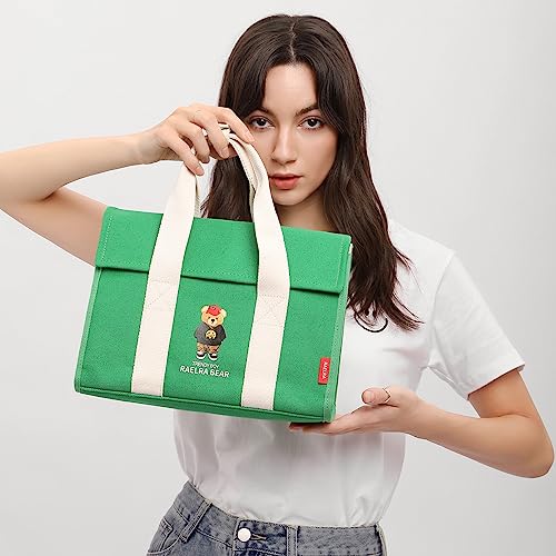 Top Handle Handbag Women Tote Bag Shoulder Canvas Fashion Crossbody Bag Casual Purse Flap Satchel Bag, Green