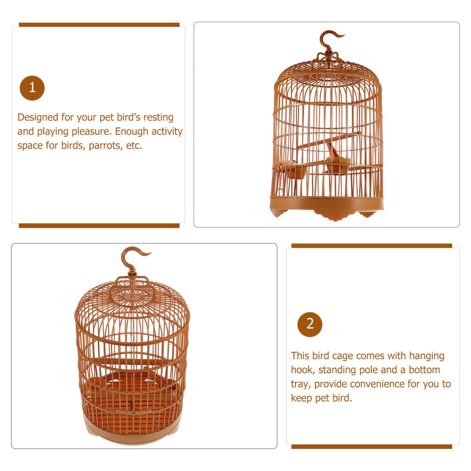 POPETPOP Bird Cage 1 Set Birdcage Traveling Accessories Round Bird Cage Aviary Cage Outdoor Cages for Birds Budgie Cage Bird Travel Cage Plastic Bird Keeping Cage Lovebird Cage Lining