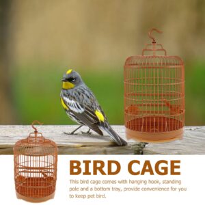 POPETPOP Bird Cage 1 Set Birdcage Traveling Accessories Round Bird Cage Aviary Cage Outdoor Cages for Birds Budgie Cage Bird Travel Cage Plastic Bird Keeping Cage Lovebird Cage Lining