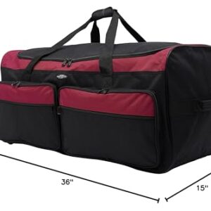 Travelers Club 36" Asgard 3-Wheel Rolling Duffel Bag, Red