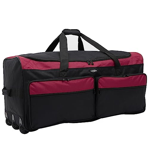 Travelers Club 36" Asgard 3-Wheel Rolling Duffel Bag, Red