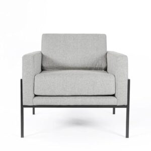 HomePop Modern Metal Frame Home Décor|Accent Chairs for Living Room & Bedroom, Sustainable Gray Woven