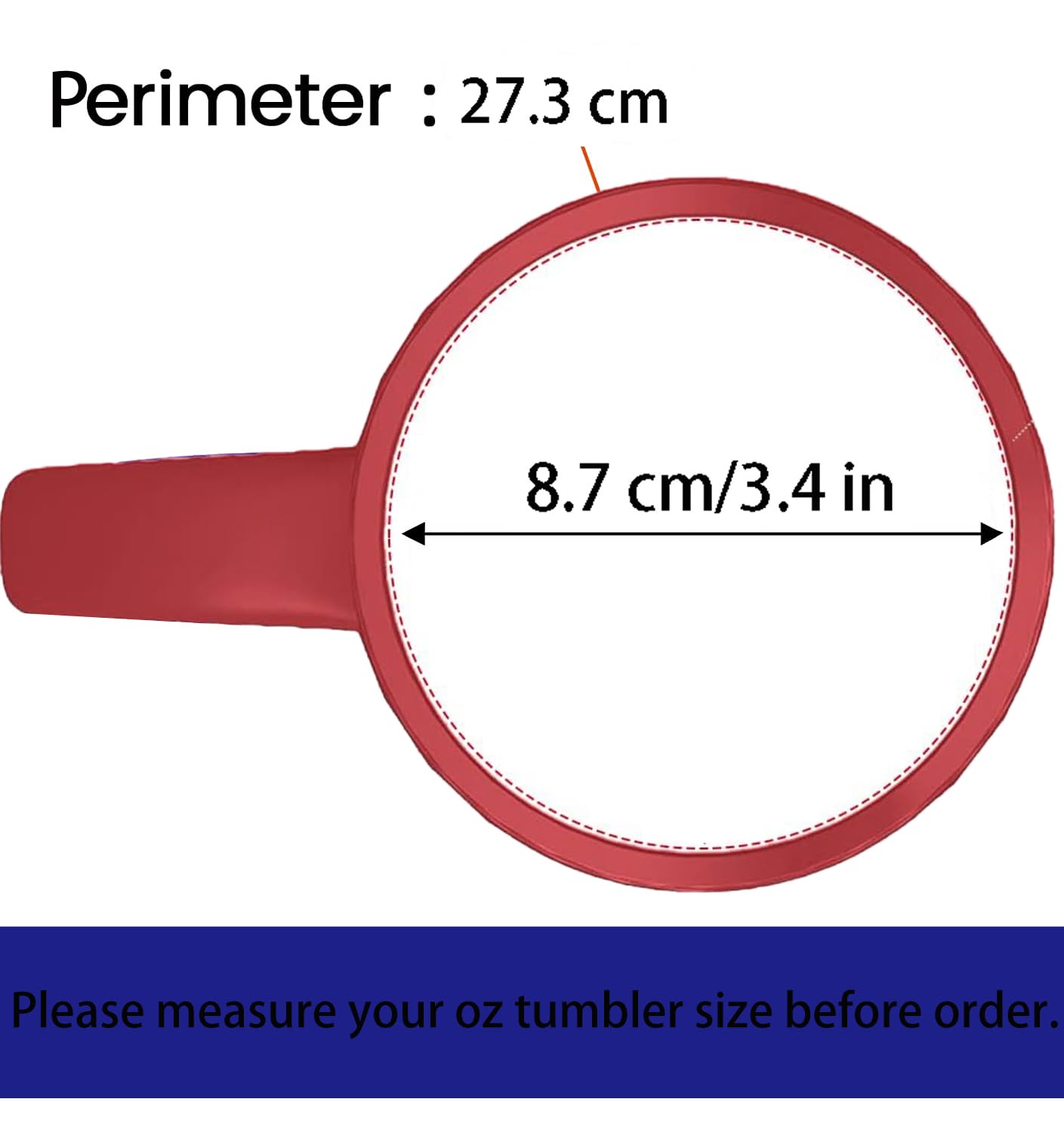 2 Pcs Red 20 Oz Tumbler Handle, Tumbler Cup Holder Compatible with Ozark Trail, YETI, RTIC, Travel Mug, SIC, Rambler