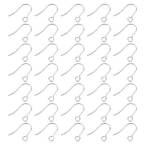 unicraftale 300pcs 15mm long stainless steel ear wire hooks metal hypoallergenic french earring hooks with horizontal loops dangle earrings wire for earring jewelry making findings