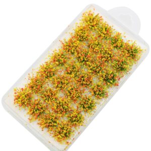 TAODAN 28pcs Static Grass Tuft Model 14x10mm Railway Artificial Grass Miniature War Gaming Terrain DIY Model