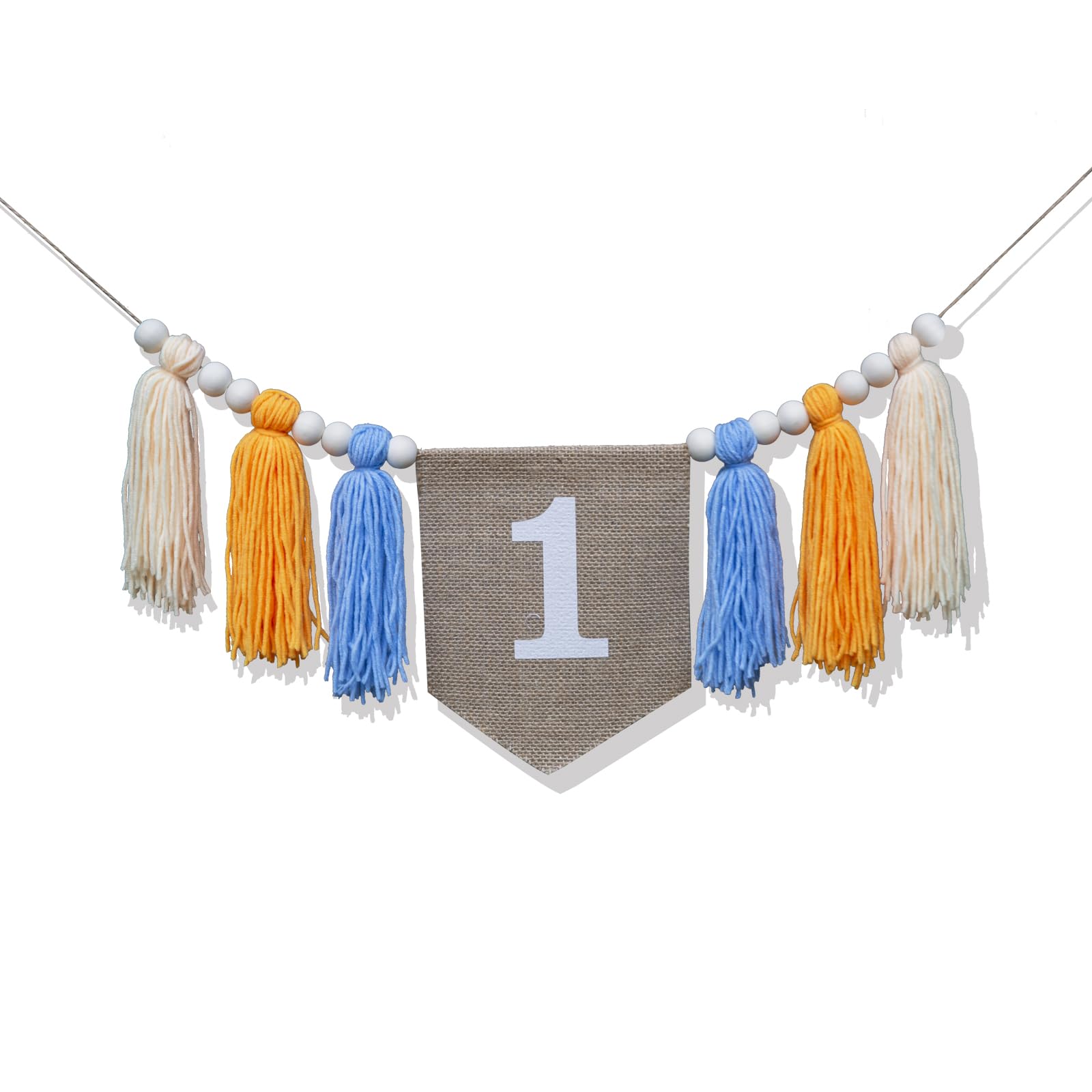 Burlap 1st Birthday Banner - First High Chair Garland, Boho 1st Birthday Decorations, 1st Birthday Face Tassel Banner, Boy Cake Smash Garland, Tassel Bunting, 1st Birthday Photo Booth Props