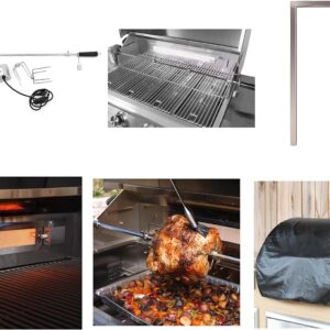 BLAZE BBQ Outdoor Package of 40” LTE Built-in Gas Grill, Dop-In Single Side Burner, 32” Door & Two Drawers Combo, Compact Refrigerator and Accessories (Grill Cover, Fridge Trim and Rotisserie Kit)