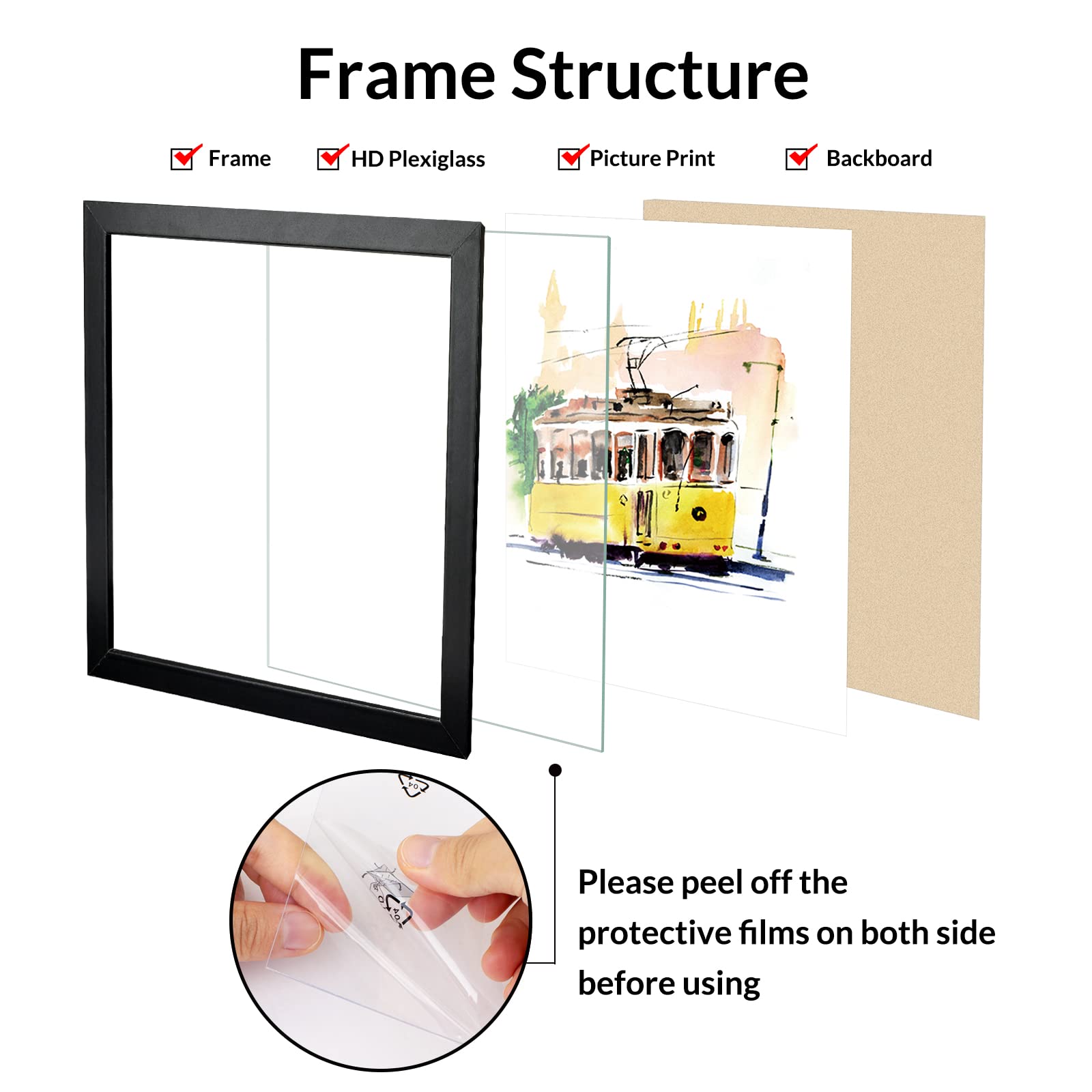 Annecy 4x10 Picture Frames (1 Pack, Black), Simple Designed Photo Frame, For Pictures 4x10 for Wall Mounting, Classic Simple Home Office Decor