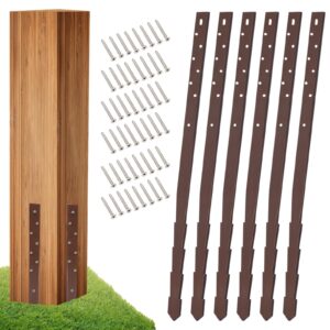 sekcen 6 pack fence post repair stakes spikes fence post repair kit for wood fence post fix