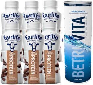 fairlife protein shakes | nutrition plan protein shake | chocolate, vanilla, strawberry | core power elite | fair life protein shakes variety pack |11.5 fl oz pack of 7 | plus canned water to help you stay hydrated - limited edition