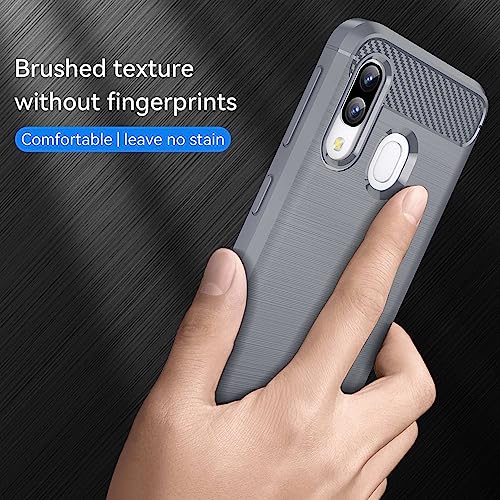 Cell Phone case for Samsung Galaxy A40,Refined Carbon Fiber,Anti-Fall,Anti-Fingerprint,Full Protection Gray