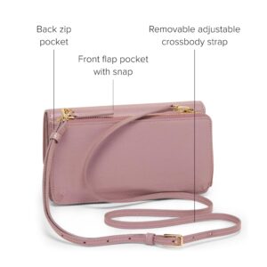 TUMI - Belden Crossbody Wallet Bag - Multipurpose Leather Travel Wallet - With Pockets & Card Holder - 4.5" x 8.0" x 1.3" - Pearl Pink