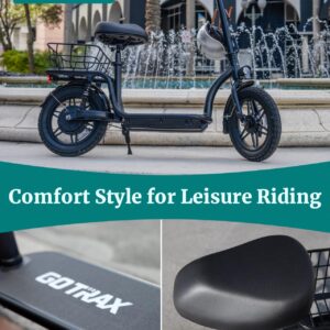 Gotrax Astro Electric Scooter with Seat for Adult Commuter,19 Miles Range&15.5Mph Power by 350W Motor, Folding Scooter with 14" Pneumatic Tire& Comfortable Wider Deck, E-Bike with Carry Basket Black