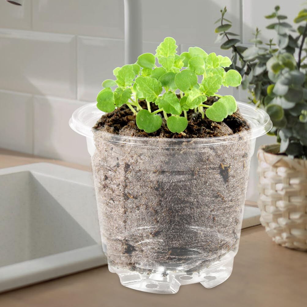 Yardwe Plastic Flower Pots 1 Set Transparent Pot Plant Pots Indoor Plastic Plant Pots Garden Pots Outdoor Planter Pots for Plants Tiestos para Exterior Clear Gallon Pot Pp Breathable