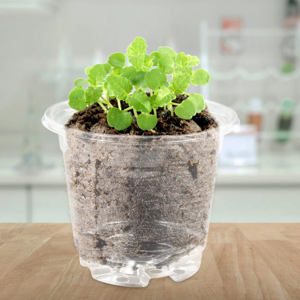 Yardwe Plastic Flower Pots 1 Set Transparent Pot Plant Pots Indoor Plastic Plant Pots Garden Pots Outdoor Planter Pots for Plants Tiestos para Exterior Clear Gallon Pot Pp Breathable