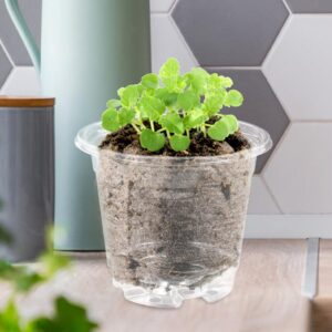 Yardwe Plastic Flower Pots 1 Set Transparent Pot Plant Pots Indoor Plastic Plant Pots Garden Pots Outdoor Planter Pots for Plants Tiestos para Exterior Clear Gallon Pot Pp Breathable