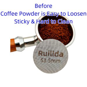 Ruilida 2 Packs Espresso Puck Screen 53.5mm, Reusable 1.7mm Thickness 150μm 316 Stainless Steel Professional Barista Coffee Filter Mesh Plate for Espresso Portafilter Filter Basket 53.3-54mm breville