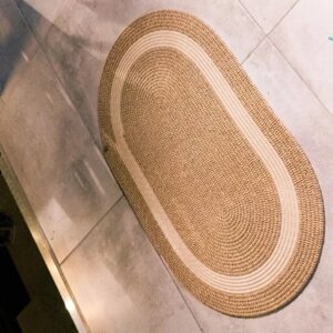 Tly Home-Beige Striped-Jute Door mat Rug -Jute Mats 19.6 x 31.50 Inches -Naturel Mats-Patterned Door Front-Bath Mat-Rug Mats Natural-Balcony mats-Gift- Houseware-Home Decore-Natural Welcome Doormat