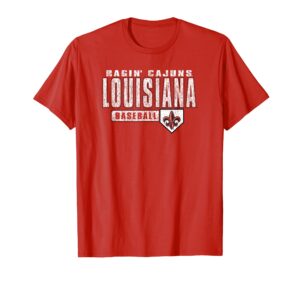 louisiana ragin' cajuns baseball vintage red t-shirt