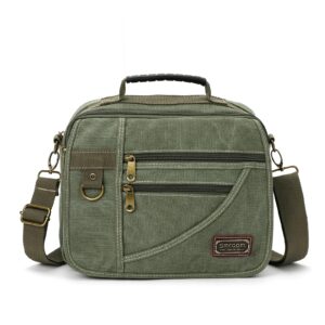 smrcom man canvas purse small crossbody messenger shoulder work side bag travel purse (amry green)