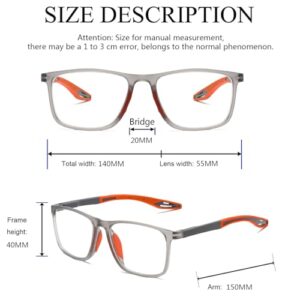 Hubeye 5 Pairs TR90 Sports Reading Glasses for Men and Women Ultralight Flexible Anti-Blue Light Readers +2.5