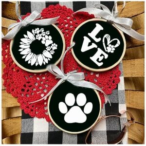 65 Pieces Dog Stencils for Painting on Wood, Dog Paw Print Stencils Reusable Love Dog Painting Stencil Templates for DIY Crafts Scrapbooks Wood Home Supplies (Dog)