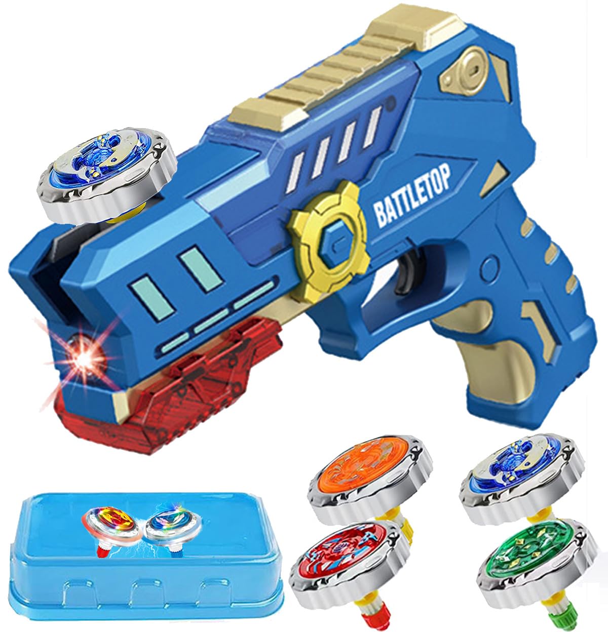 Bey Battling Top Burst Gyro Toy Set, Gun Launcher with 4 Spinning Top Burst Gyros, Combat Battling Gifts for 5 6 7 8 9 10 Years Old Boys Girls