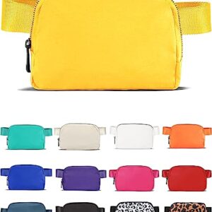 YOSHUYUKI Waist Belt Bag for Women Lulu Dupes Mini Small Crossbody Purse Sling Bag Cute Fashion Waterproof Fanny Pack Over The Shoulder Bags Fashionable Travel Running Belt Pouch Bum Bag Navy Yellow