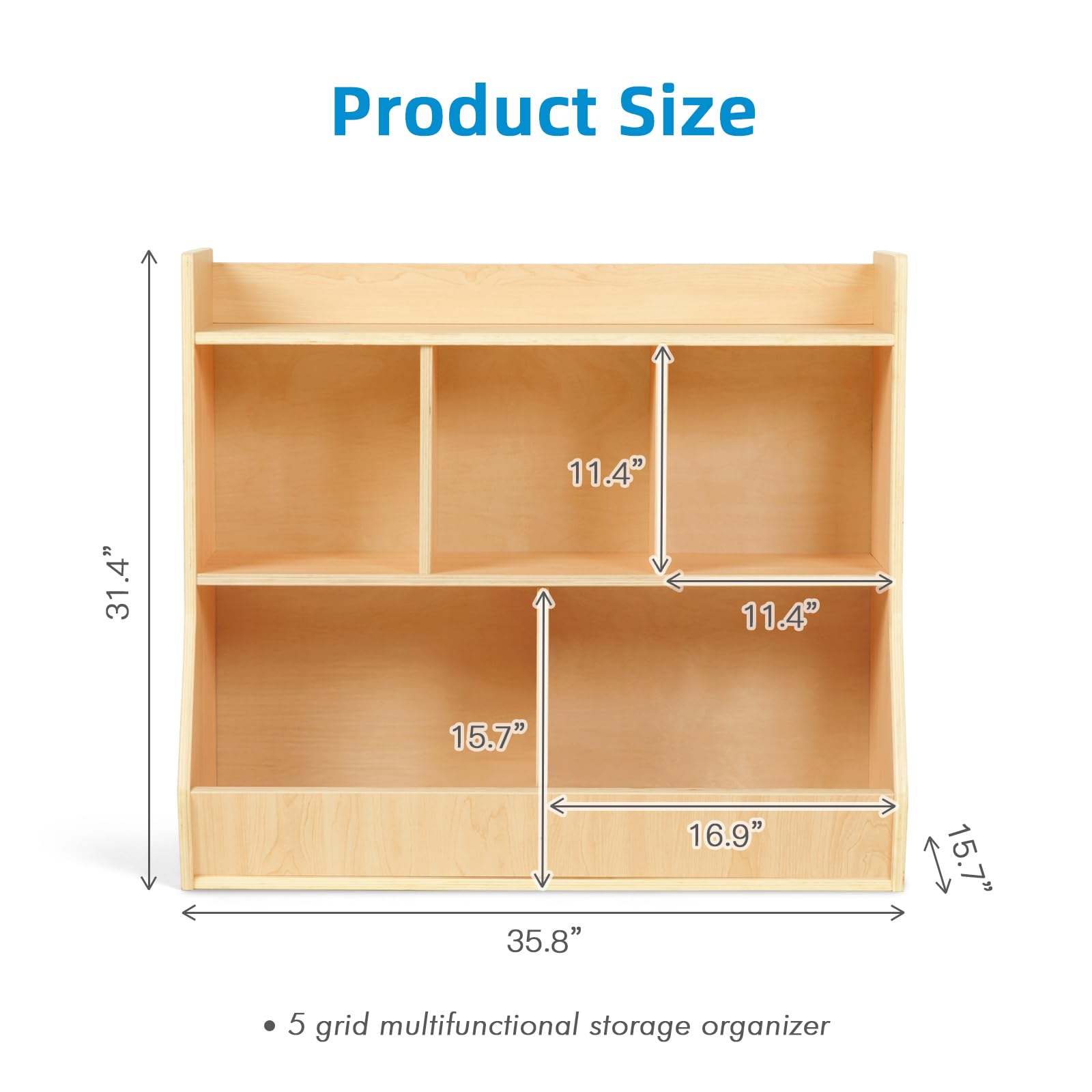 OOOK 2 in 1 Kids Bookshelf and Montessori Toy Shelf, Nursery Book Shelves for Organizing Books and Toys, Nice Book Shelf for Kids Rooms, Playroom, Kindergarten, School