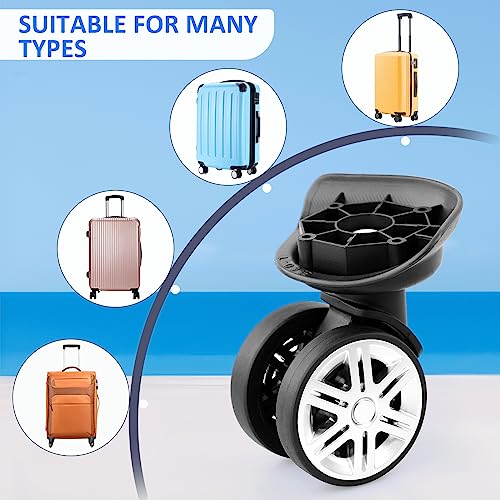 Baoblaze Luggage Suitcase Wheels Travel Suitcases Wheels Left & Right 360 Degree Rotation Double Row Swivel Caster Wheels for Carrier Travel Suitcases